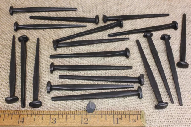 3" Rose head 20 nails antique square wrought iron vintage Spikes Decorative look