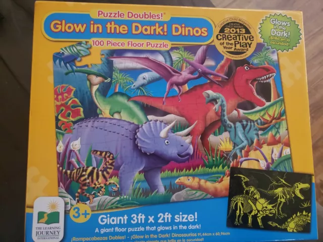 Learning Journey Dinosaur Floor Puzzle 100 Piece Giant Glow In the Dark Dinos