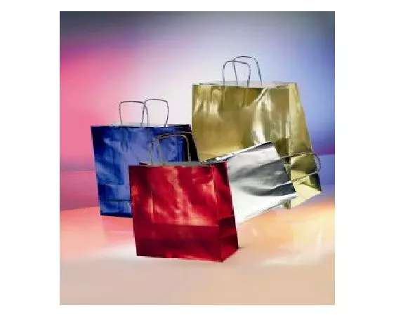 Cf. 25 Borse Shopper Con Manico Ritorto Paperflex Shiny 3 Colori Disponibili