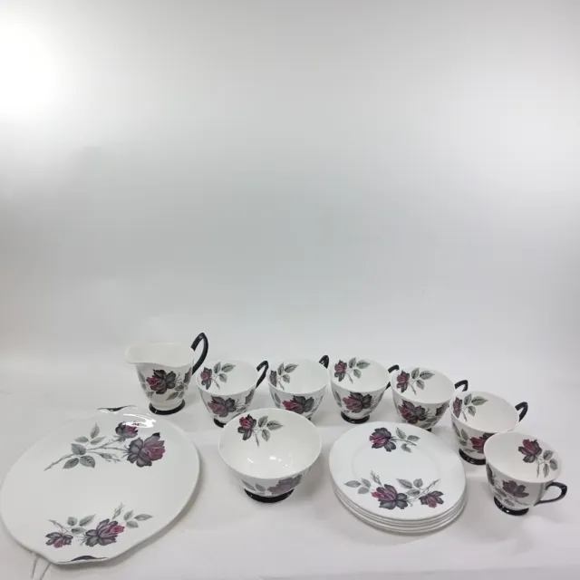 Royal Albert Masquerade Teacups Creamer Sugar Bowl Side Plates Job Lot Floral