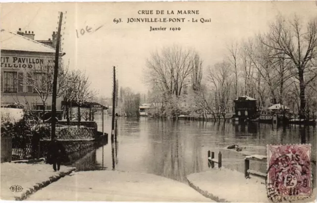 CPA JOINVILLE-le-PONT Le Quai CRUE DE LA MARNE (600018)