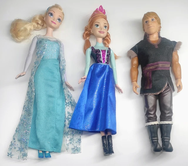 Disney Princess Frozen Dolls 12" Size Bundle Anna Elsa Kristoff