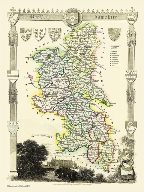 Puzzle 1000 Teile – Historische Karte Von Derbyshire 1836 Von Thomas Moule, 69 X 48 Cm