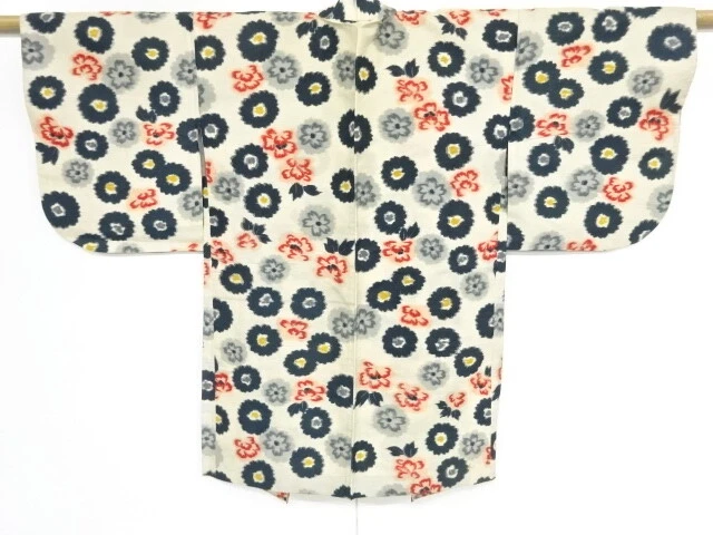 86140# Japanese Kimono / Antique Haori / Meisen / Woven Flower