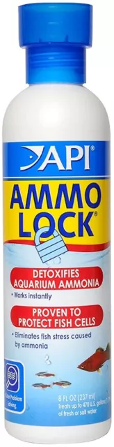 API Ammo-Lock Eau Douce Et Eau Salée Aquarium Ammoniac Détoxifiant 8-Ounce