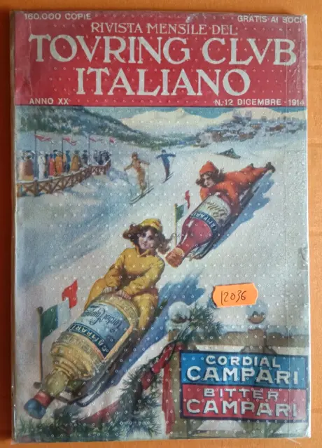 Pubblicitaria Campari Del Touring Club Italiano Rivista N.12 Del 1914-12036