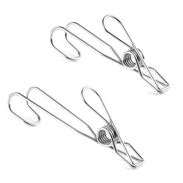 5pcs Stainless Steel Clothes Pegs Portable Windproof Towel Clip Socks Laundry-wf