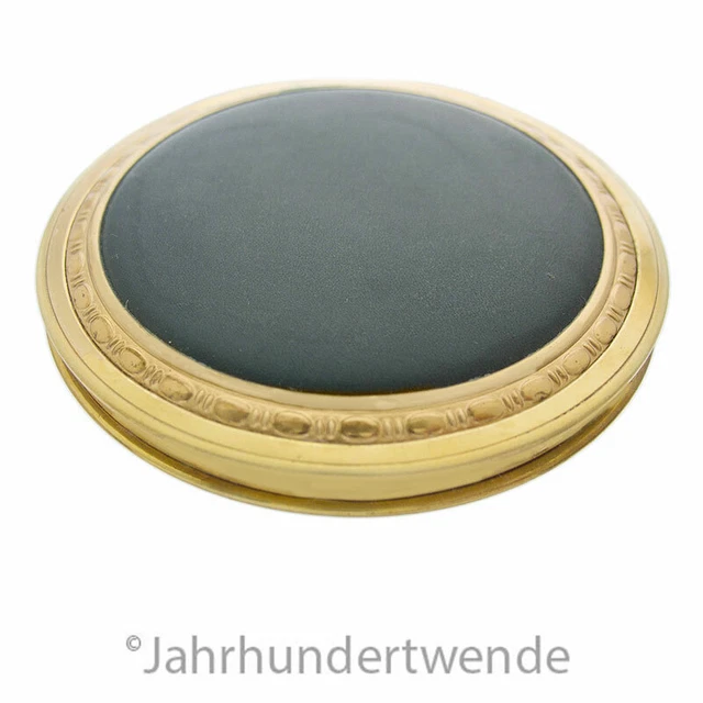 Vintage Puderdose 50er Jahre Sachsenwerk Metall Leder Spiegel