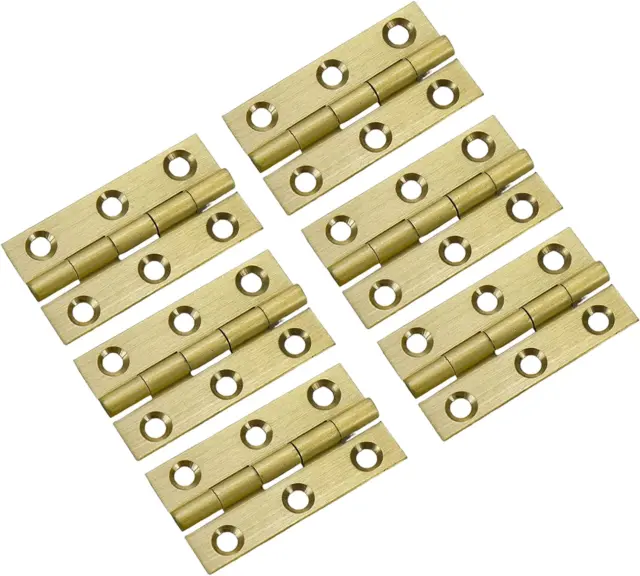 6 Pcs Solid Brass Butt Hinges 2 Inch Folding Hinges Cabinet Hinges Chest Box Hin