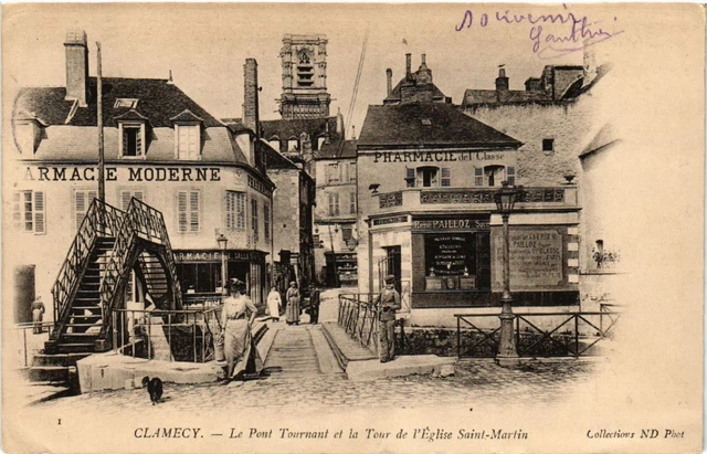 CPA AK CLAMECY - Le Pont Tournant et la Tour de l'Église St-MARTIN (518542)