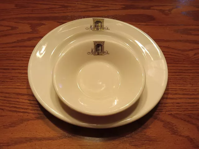 Vintage MORRISON'S Cafeteria/Restaurant Ware PLATE + BOWL ~ By SYRACUSE China