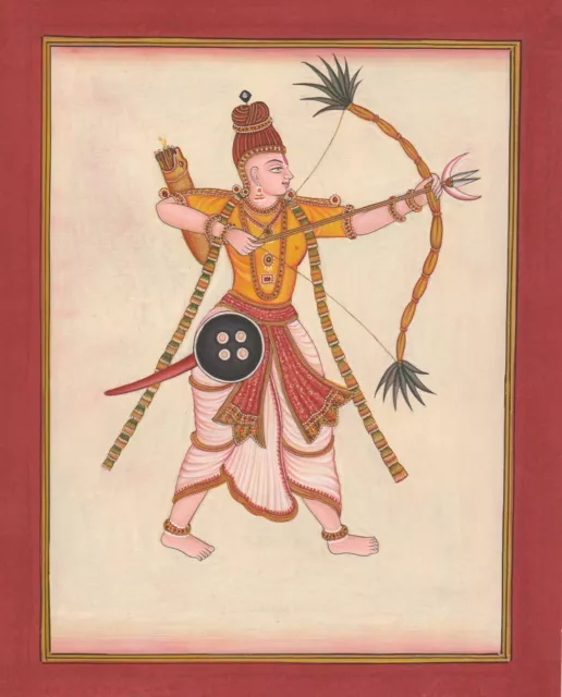 Indian Miniature Painting Vedic Art God Ram Ramayan Ayodhya