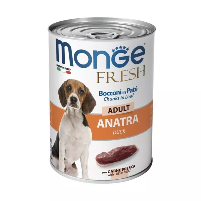 MONGE Fresh Adult with duck - Wet food for dogs 24x400 g