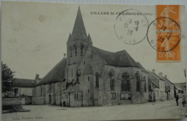 Villers St Frambourg 60 CPA Church Good Condition 1923