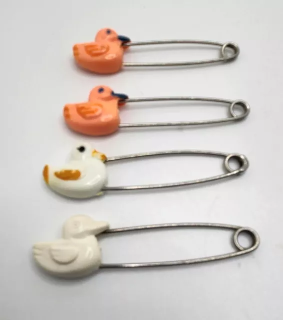 Diaper Pins for Cloth Diapers - Vintage Pink Ducks