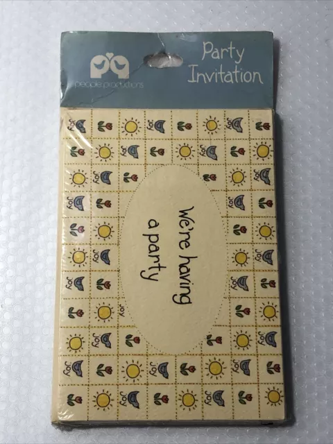 Vintage Party Invitations 1983 People Productions 8 Cards With Envelopes New