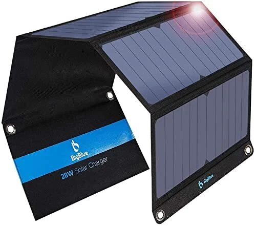 BigBlue 28W Caricabatterie Solare Portatile 2-Porte USB Pannelli Solari con A...