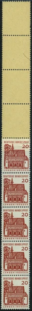 Bund kleine Bauwerke 20 Pf Rollenende 5+4 gelb,  MiNr 456