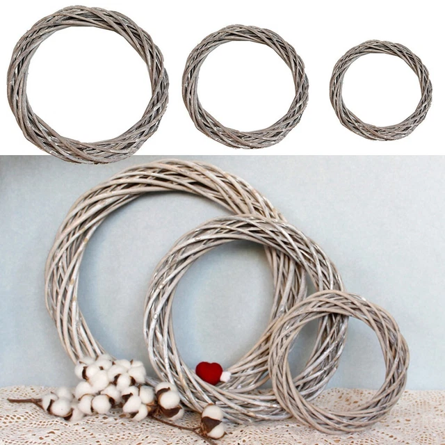 Couronne bague en rotin gris chaud avec guirlande vigne en osier pour événemen