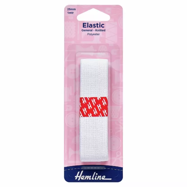 Hemline General Purpose Knitted Elastic - 1m x 25mm