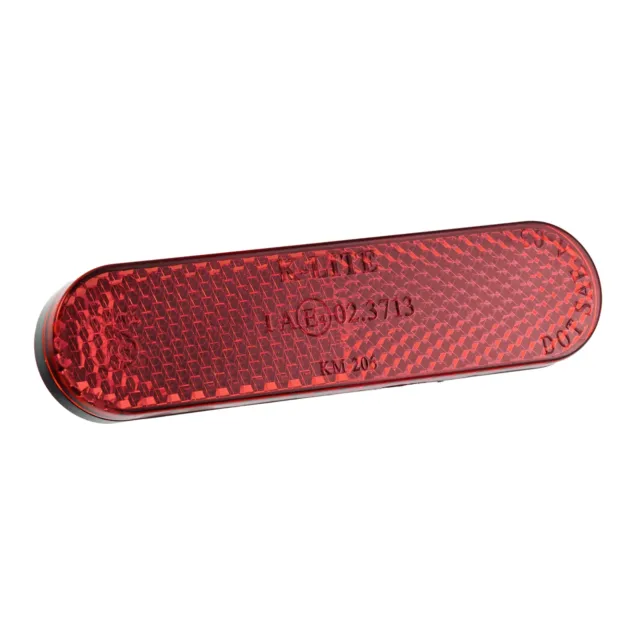 Reflector Rear Classic Red 24 MM X 96 MM With Threaded Bolt M5 Rounded Corners
