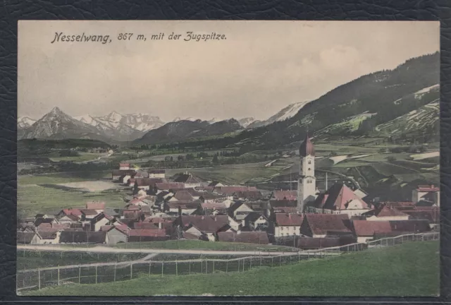 43535) AK Nesselwang mit der Zugspitze 1906 coloriert