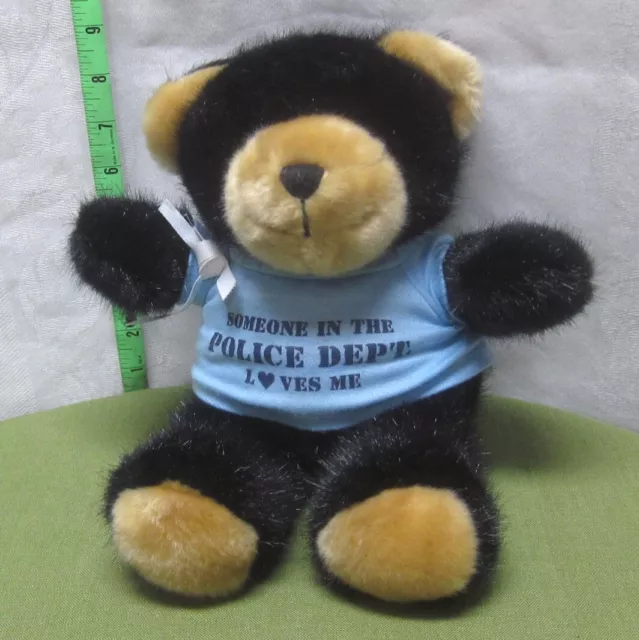 SOMEONE IN THE POLICE DEPT LOVES ME teddy bear w/ T shirt plush cop toy 1990s