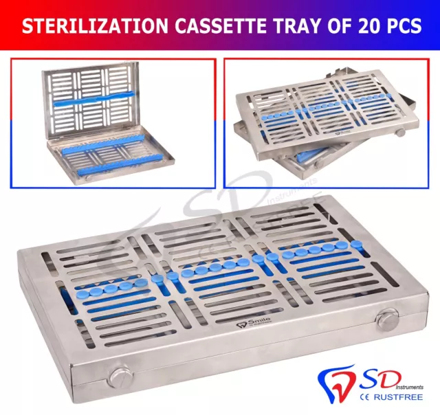 Esterilización Cierre Bandeja Para 20 Utensilio Casete Rack Sterilisationkassett