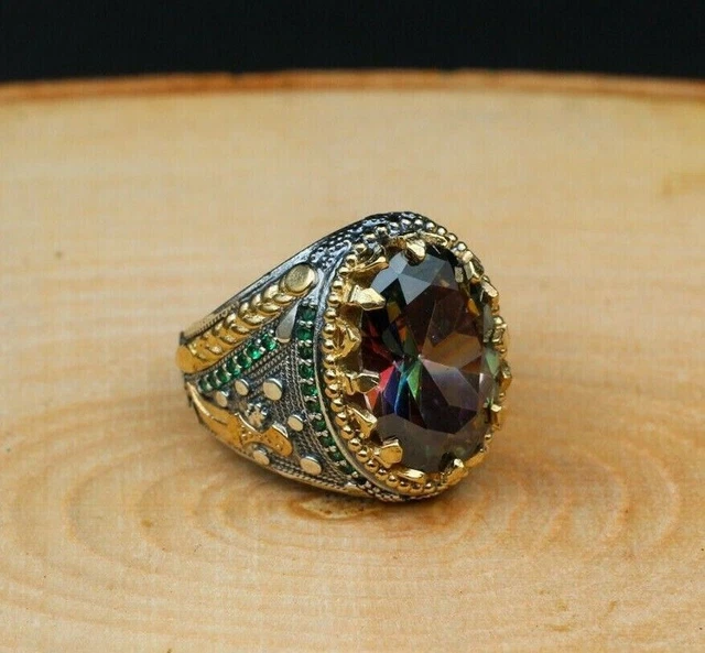Bague pour homme mystique Bague pour homme faite à la main en argent...