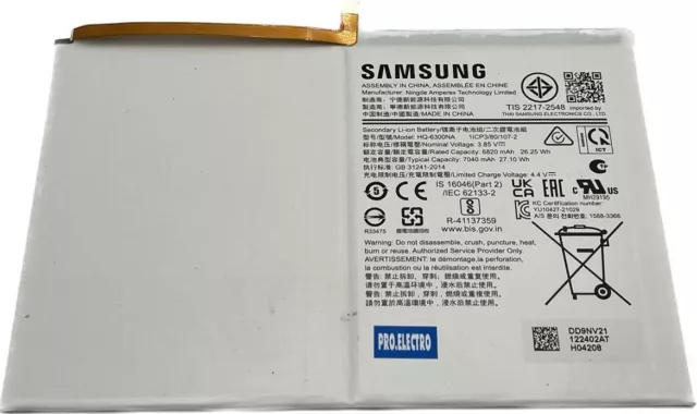 BATTERIE SAMSUNG GALAXY Tab A7 2020 SM-T500 SM-T505 1ICP3/80/107-2