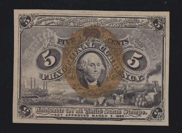 US 5c Fractional Currency Note FR 1232 GEM CU