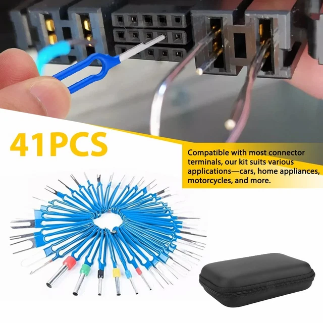PIN TERMINAL EXTRACTOR Tool Ejector Connector Removal Kit w/ Protective ...