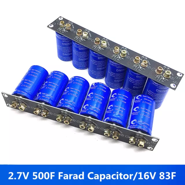 6PCS/1Set 2.7V 500F Super Farad Capacitor 16V 83F Large Capacity Farad Capacitor