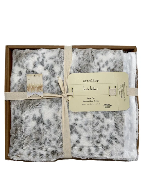 Nicole miller faux fur throw cheap