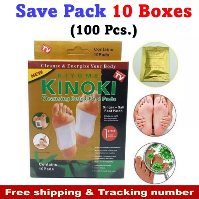 100Pcs 100% Authentic Kinoki Gold Premium Detox Foot Pads Health Organic Herbal