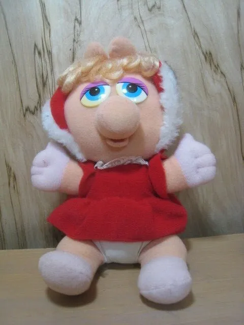 Vintage Baby Miss Piggy Christmas Plush 1987 10" Jim Henson Muppets