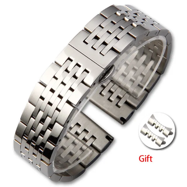 Premium Solid Stainless Steel Watch Strap Metal Band Universal 12-24 Elbow Free