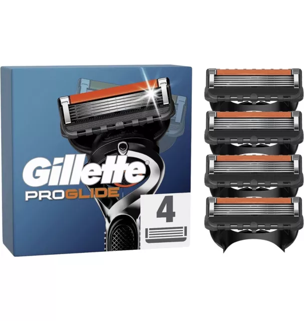 Gillette Gilette Gillete ProGlide Pro Glide Genuine Mens Razor Blades 4 Pack