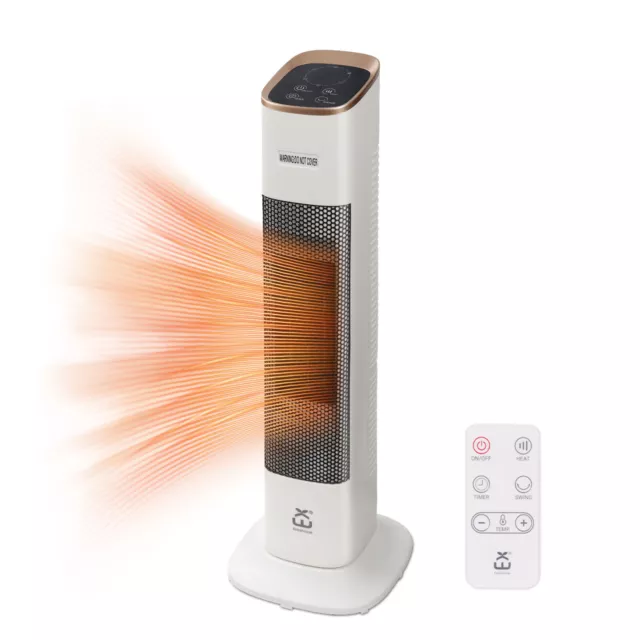 OMISOON Fan Heater 2000W, Remote Control and Touch LED, 90°Oscillation, 24  Timers, 3 Modes, Multiple Protection, Thermostat and Heater Energy Saving