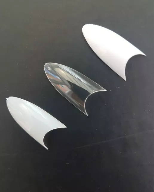 100X French Acrylic False Nail Tips Stiletto Almond Coffin Natural Clear UV Gel