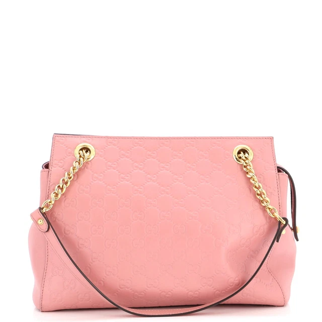 Gucci Soft Signature Shoulder Bag Guccissima Leather Medium Pink Gucci Soft Signature Shoulder Bag Guccissima Leather Medium Pink