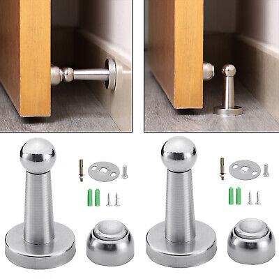 2 pcs Magnetic Door Stop Stopper Holder Catch Fitting Screws Safety Home Office
