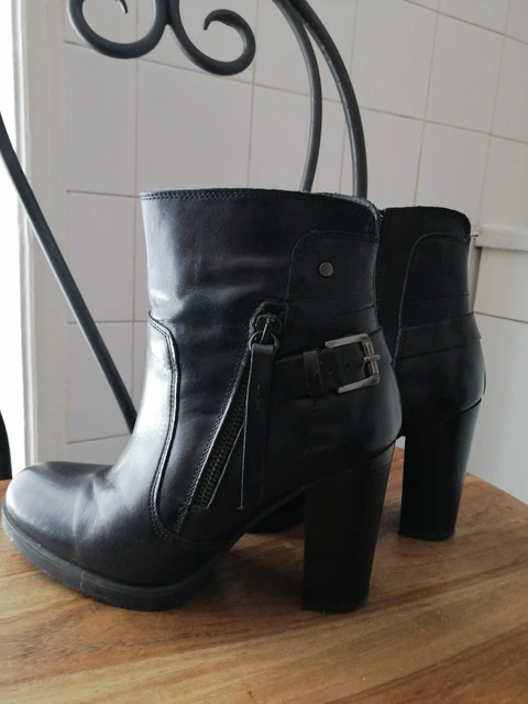 Bottines noires tout cuir NEUVES MIGLIO 36