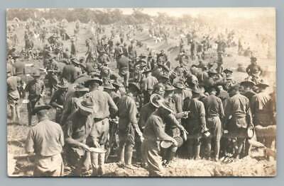 WWI Army Camp Soldiers "Co. L 9th at Mess" RPPC Antique Photo Postcard 1910s