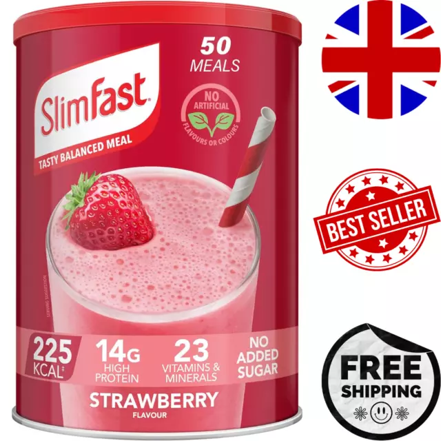 SlimFast Balanced Meal Shake Meal Replacement, Strawberry Flavour * 50 SERVINGS*