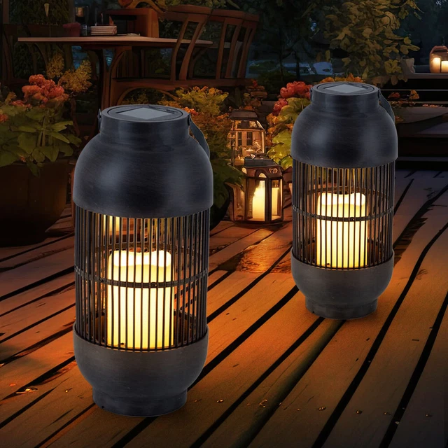 Lampe Solaire LED Labrador Retriever Avec Chiots - Décoration Jardin 29x20 Cm, Lumière Automatique