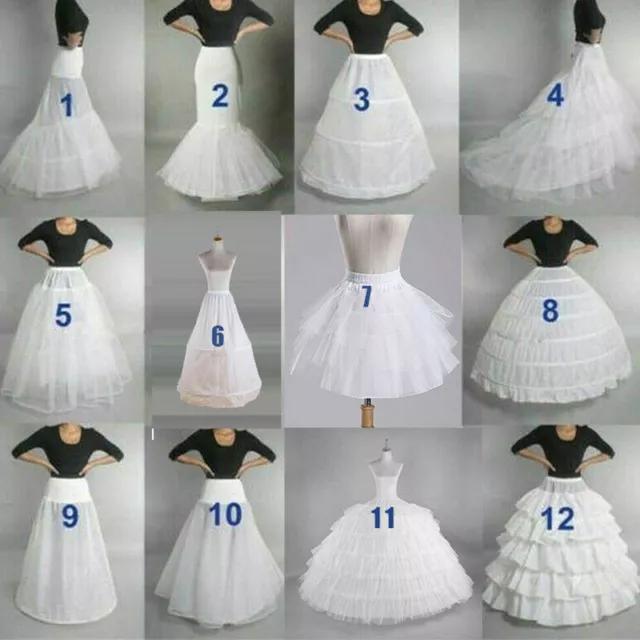 Women White Bridal Petticoat Hoop Skirt Crinoline Slip Wedding Gown Underskirt