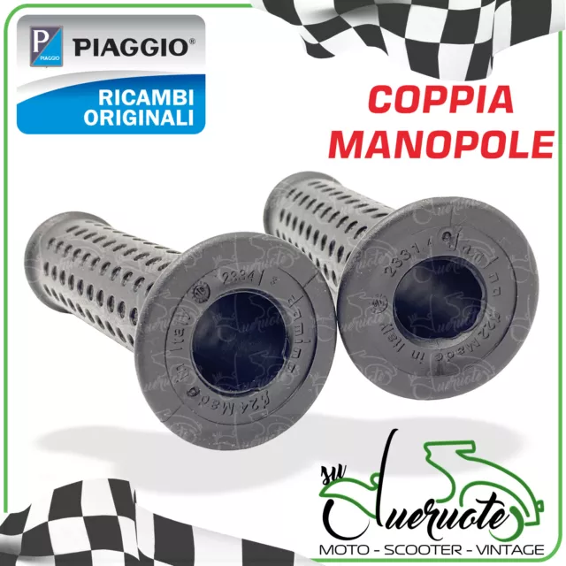 Coppia Manopole Manubrio Nere Domino Per Moto E Scooter Aprilia Gilera Piaggio 2