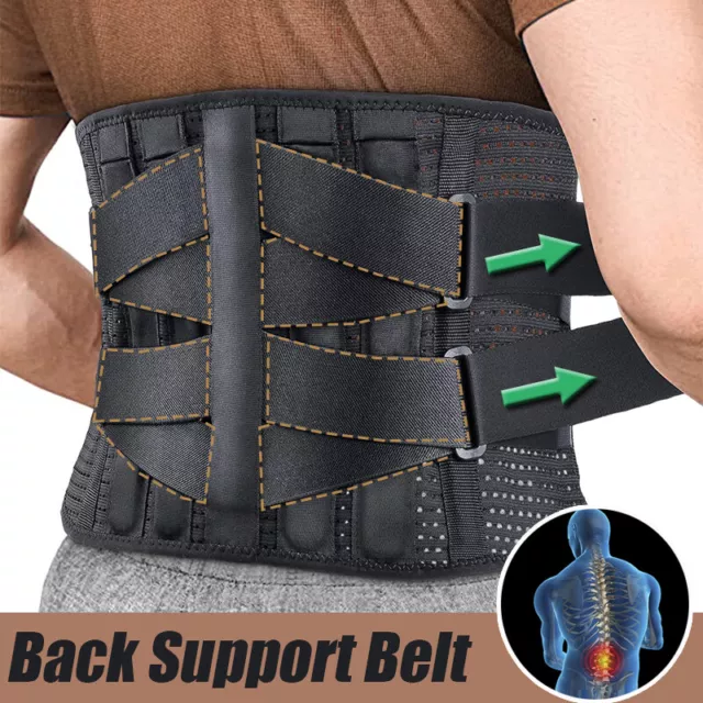 Lumbar Support Lower Back Belt Brace Waist Support Double Pull Strap Pain Relief