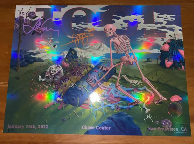 Tool Poster 1/16/22 Chase Center San Francisco Charlie Immer Band Signed X4